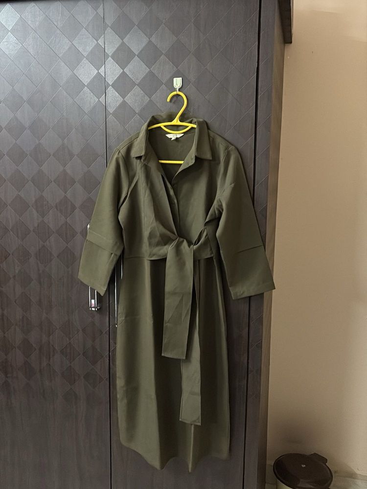 Olive Green Shirt Dress