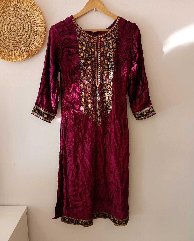 Royal Velvet Heavy Embroidery Kurta Set