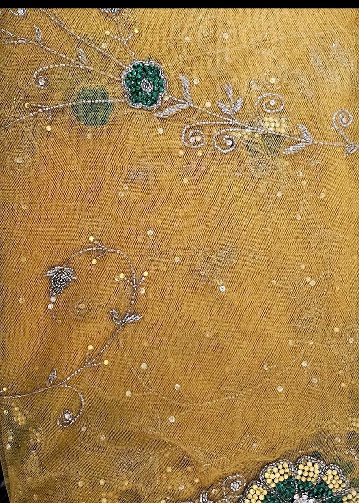 Beautiful Yellow Net Saree 💛💛