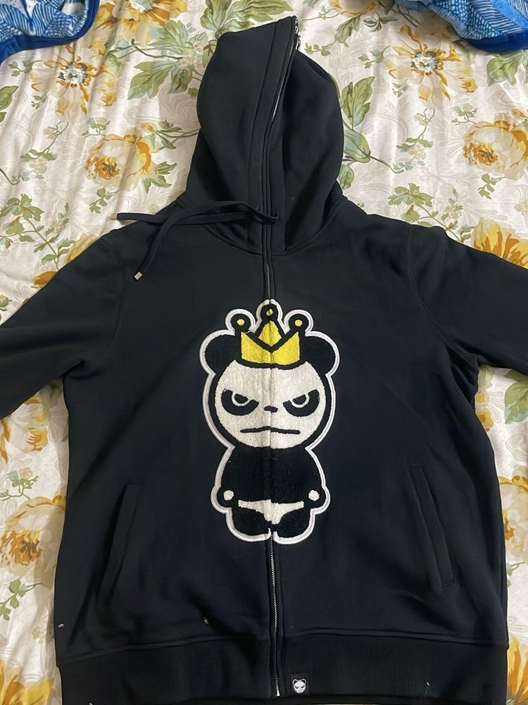 Cool Graphic Print Zip-Up Hoodie