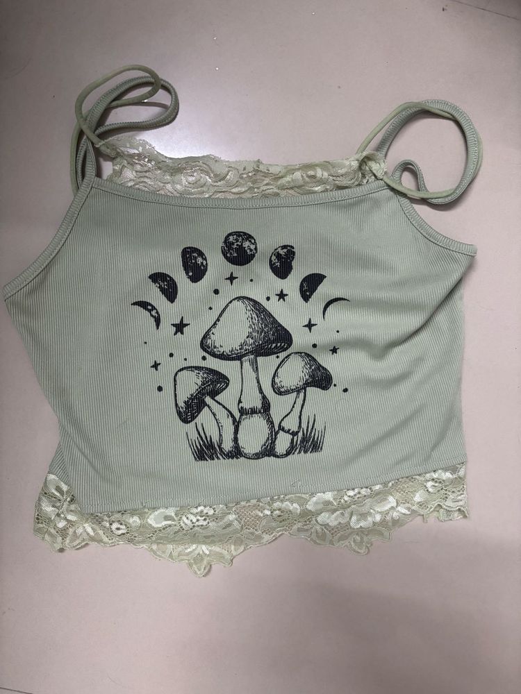 Mushroom Print Tank Top