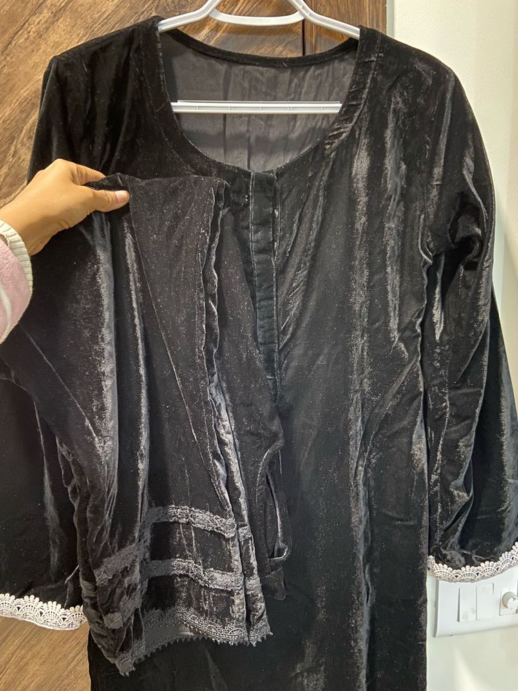 Velvet Kurta Pant Set