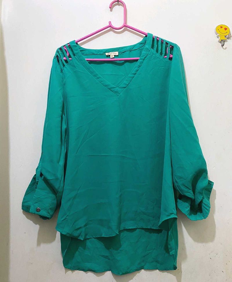 Chic Green Blouse till 36 and half(Made In China)