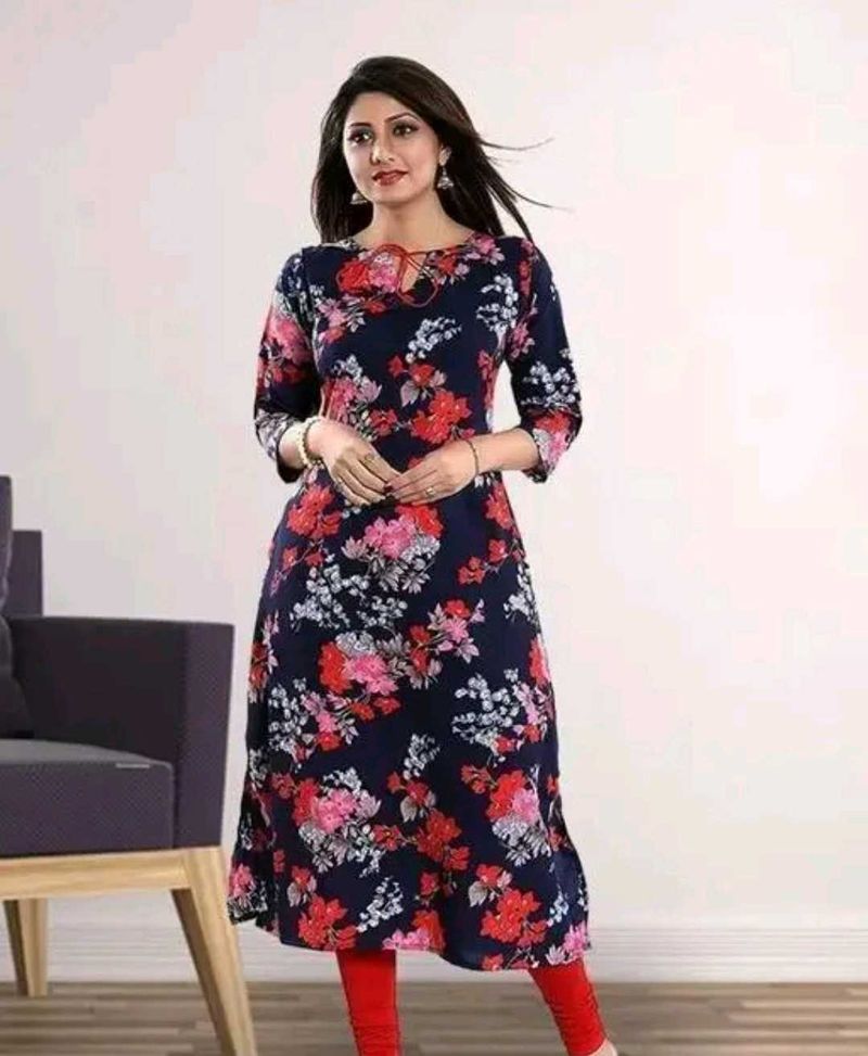 Plus Size Floral Printed Kurta
