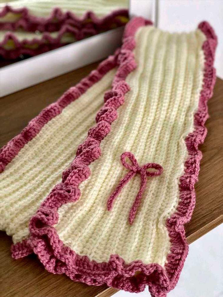 Handmade Crochet Ruffle Scarf | Soft Knitted Winte