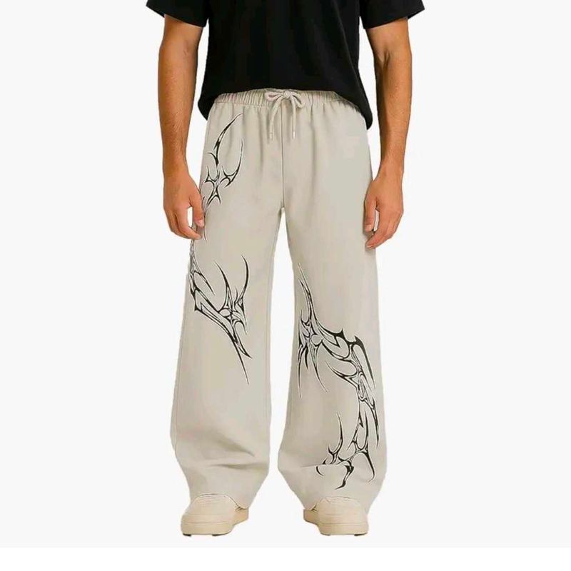 Tribal Print Wide Leg Pants