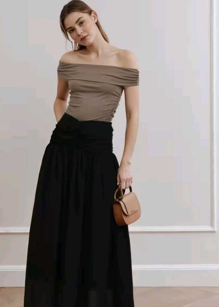 SHEIN Elegant Black Maxi Skirt