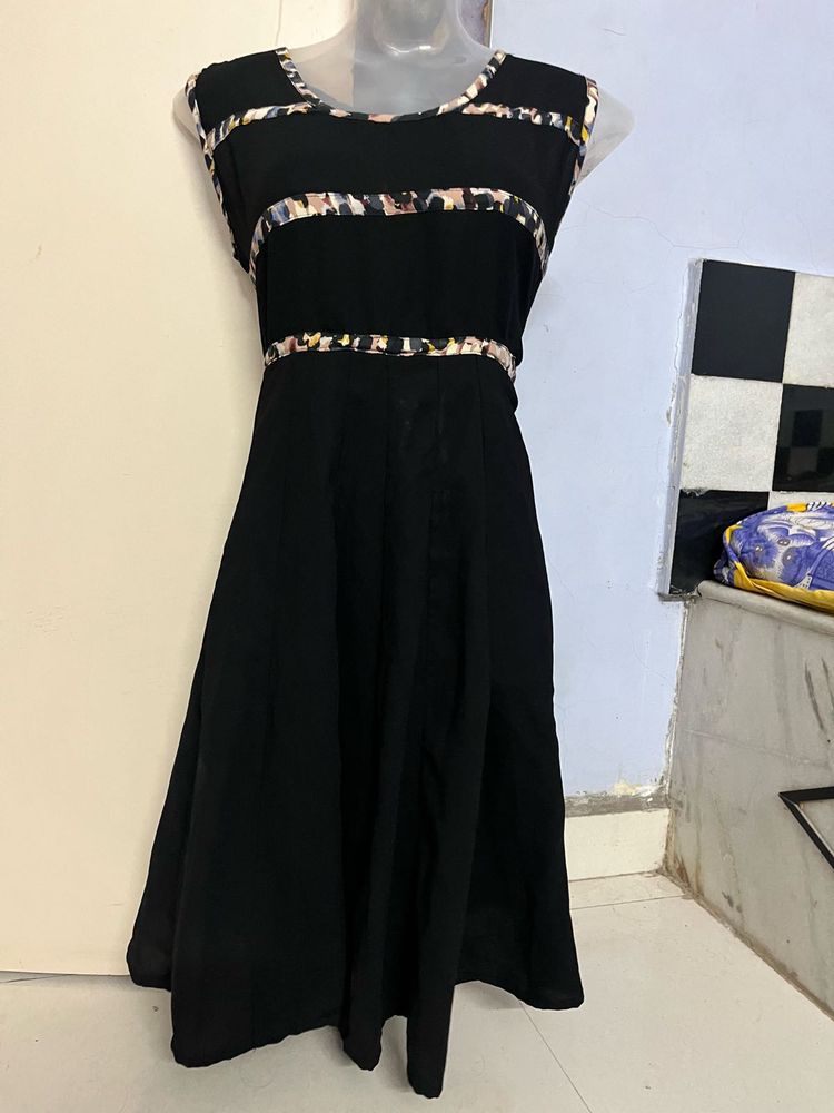 Korean Black Flared One Piece