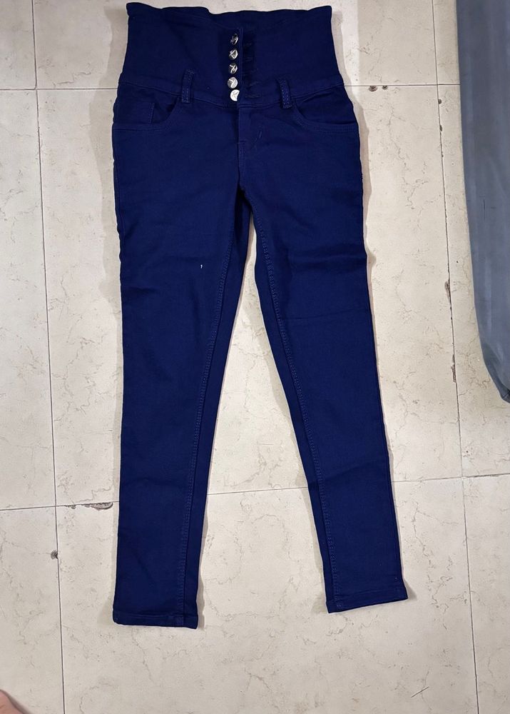 High Waist Blue Jeans
