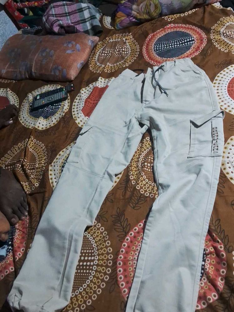 Boys Beige Cargo Pants