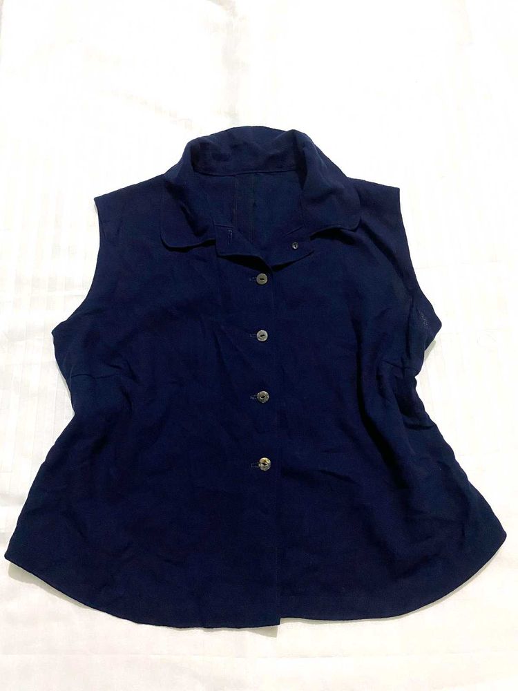 Navy Blue Sleeveless Top Bust 36