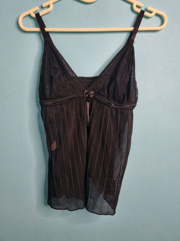 Beautiful BLACK SHEER Camislip