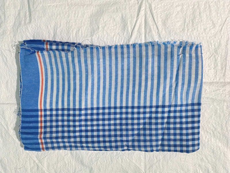 Blue Checkered Cotton Towel