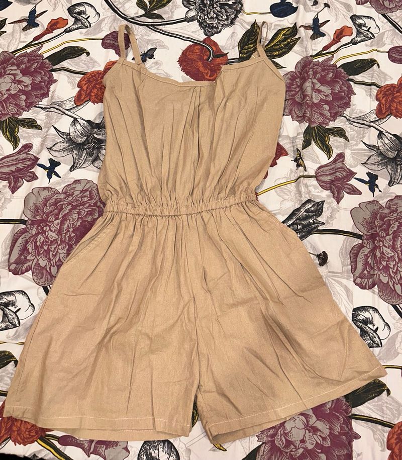 Tan Romper / Jumpsuit