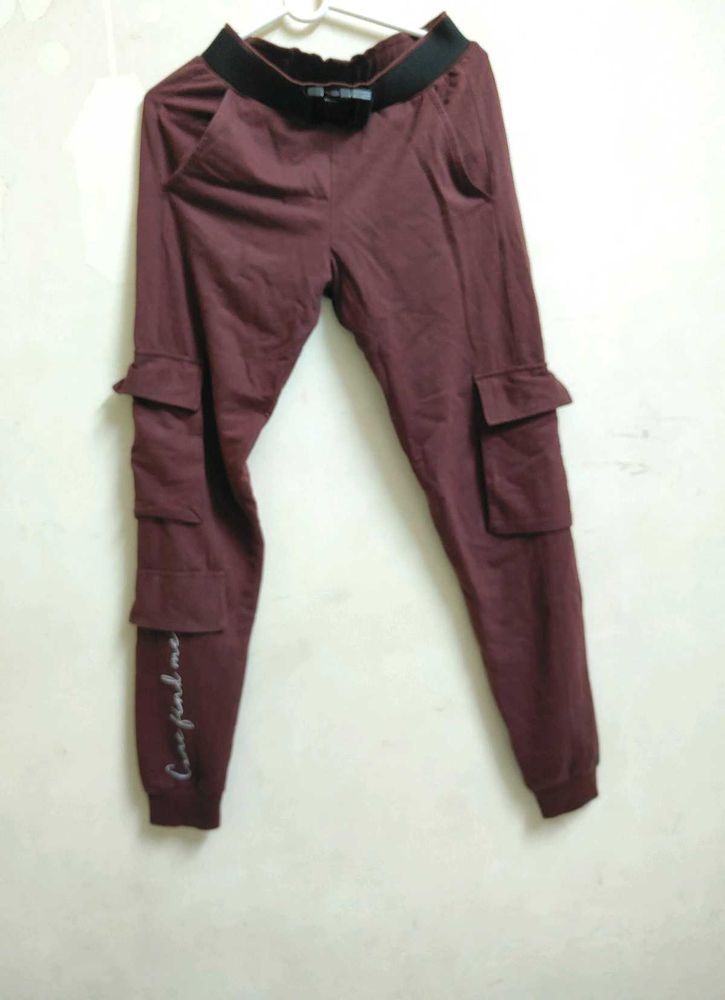 Maroon Cargo Joggers