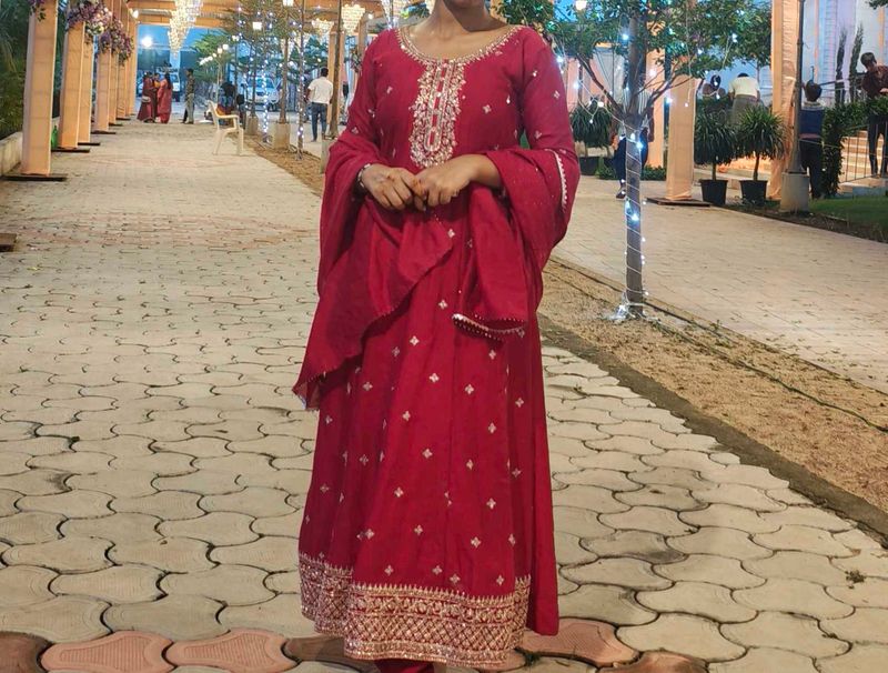 Size L  Partywear 3 Piece Anarkali Set