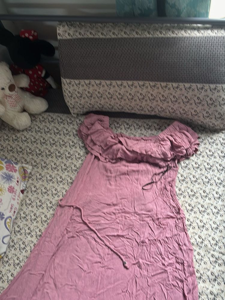 Pink Off-Shoulder Dress