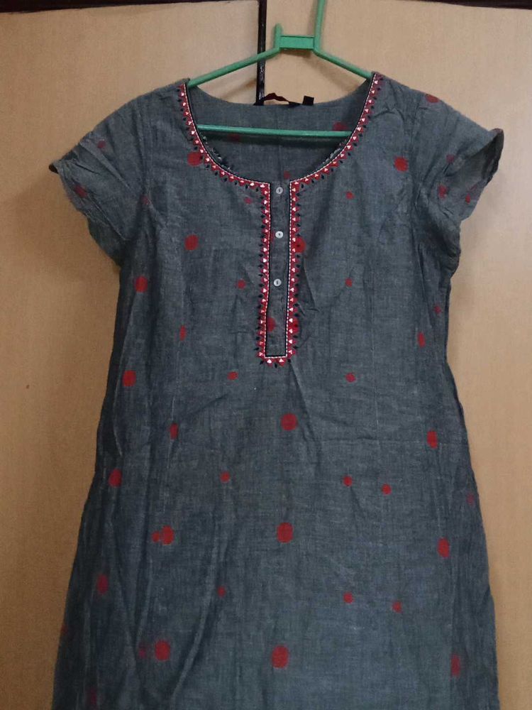 A Xxl Cotton Grey Kurti