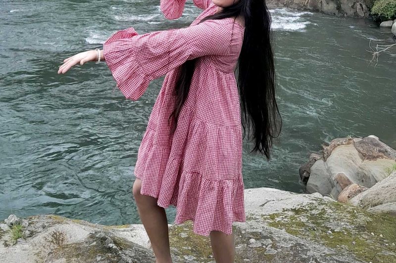 Pinterest Comfy Dress With Colour Red And White