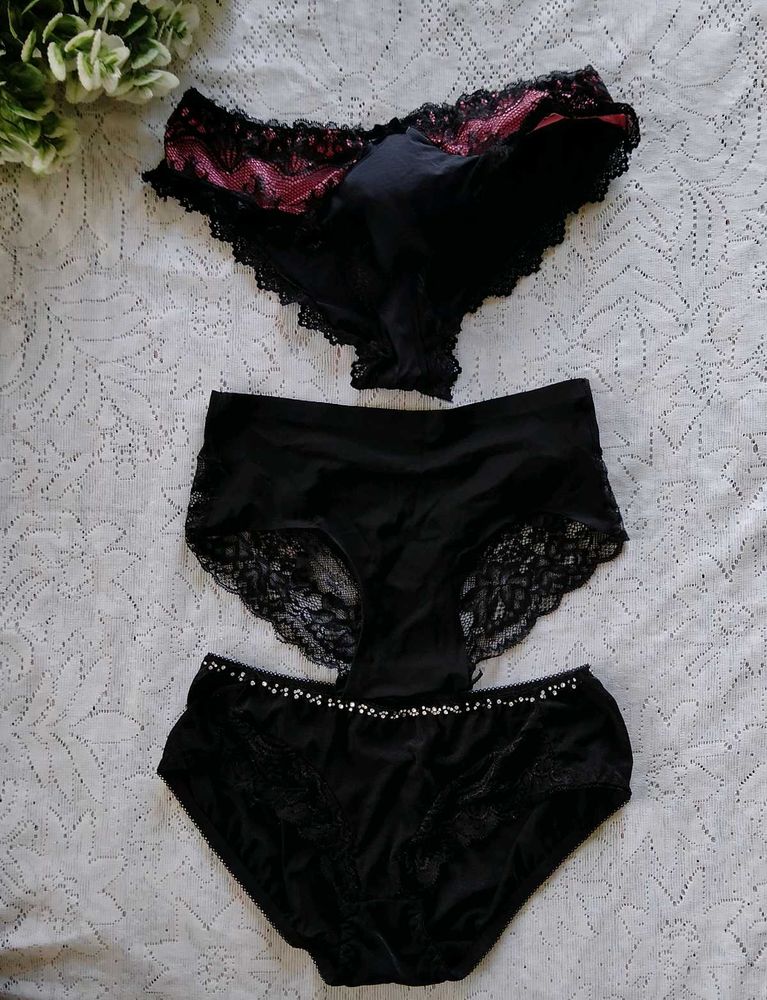 3 Black Panty Combo