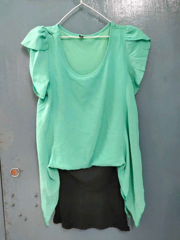 Sea Green Flared Tops