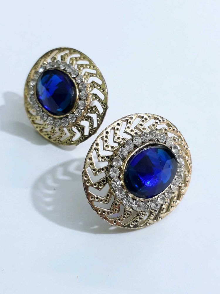 Blue Stone Earrings - Brand New