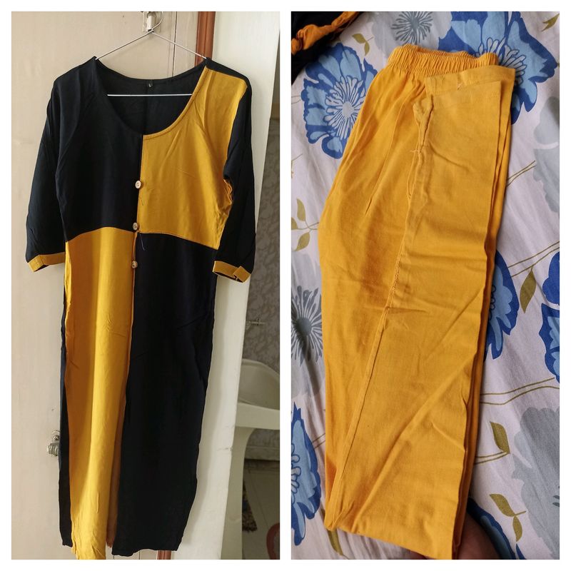 🖤💛Combo Of Kurta With Leggings 💛🖤