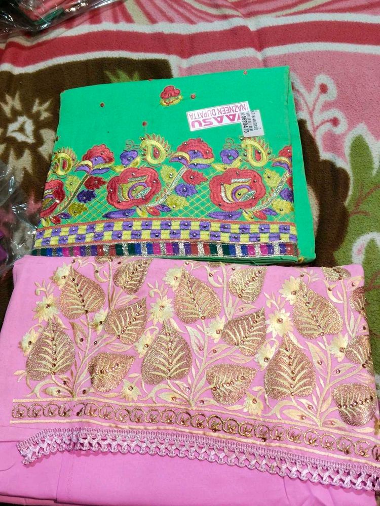 combo of 2 suits with bottom and dupatta