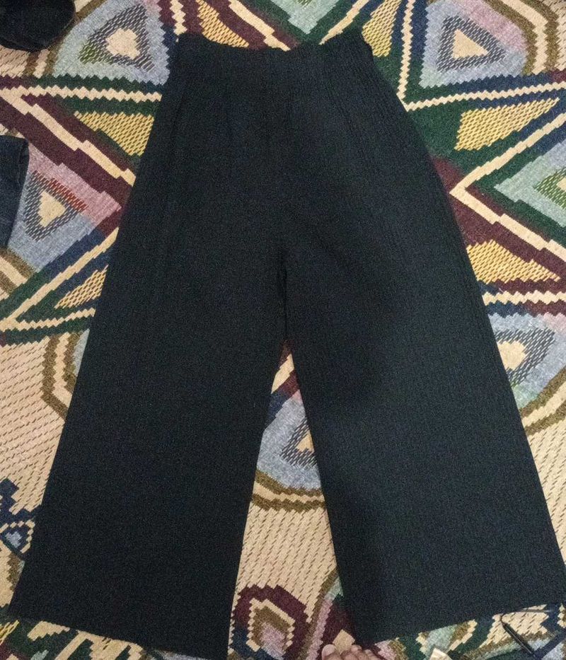 Wide Leg Black Plazzo Pants