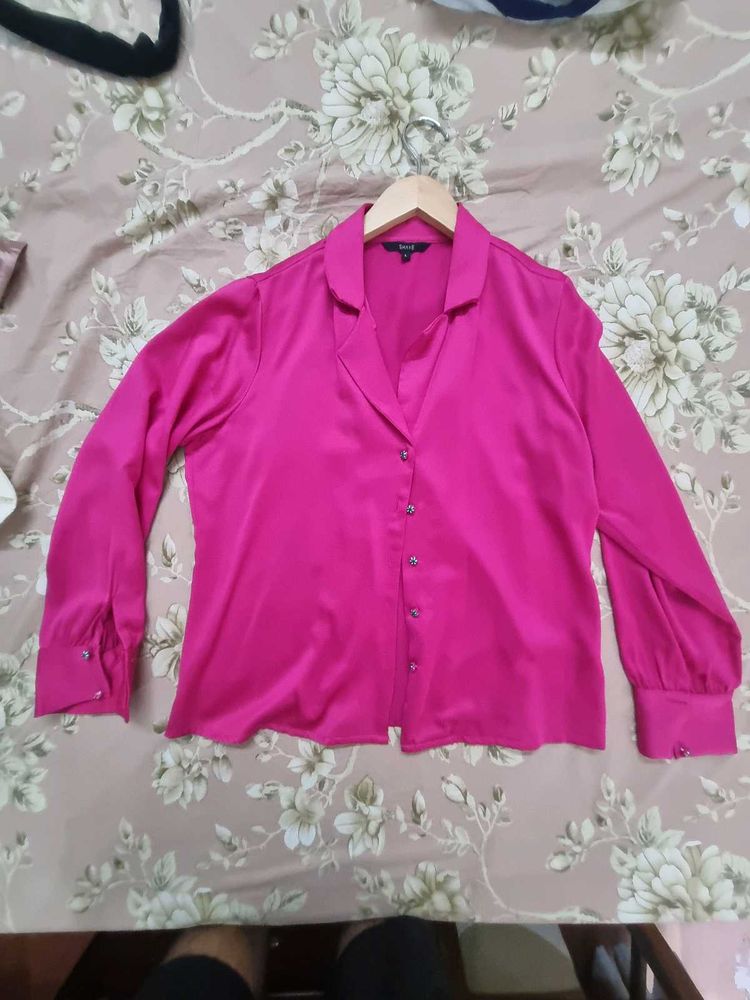 Magenta Button-Down Shirt
