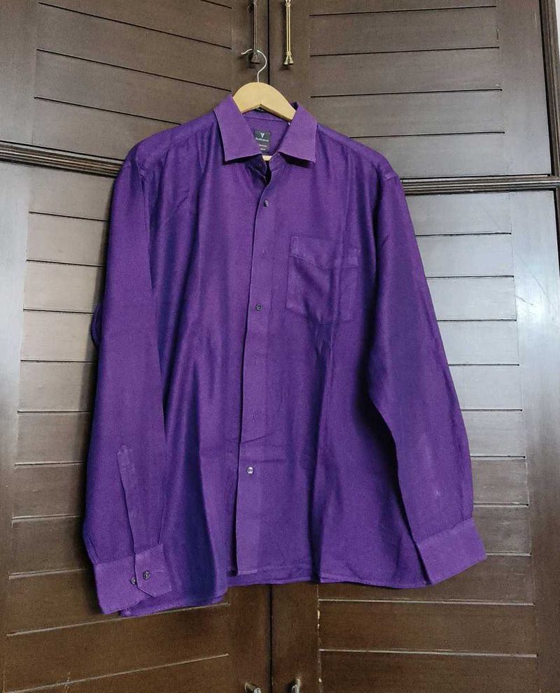 Van Heusen Men Regular Fit Purple Wedding Shirt