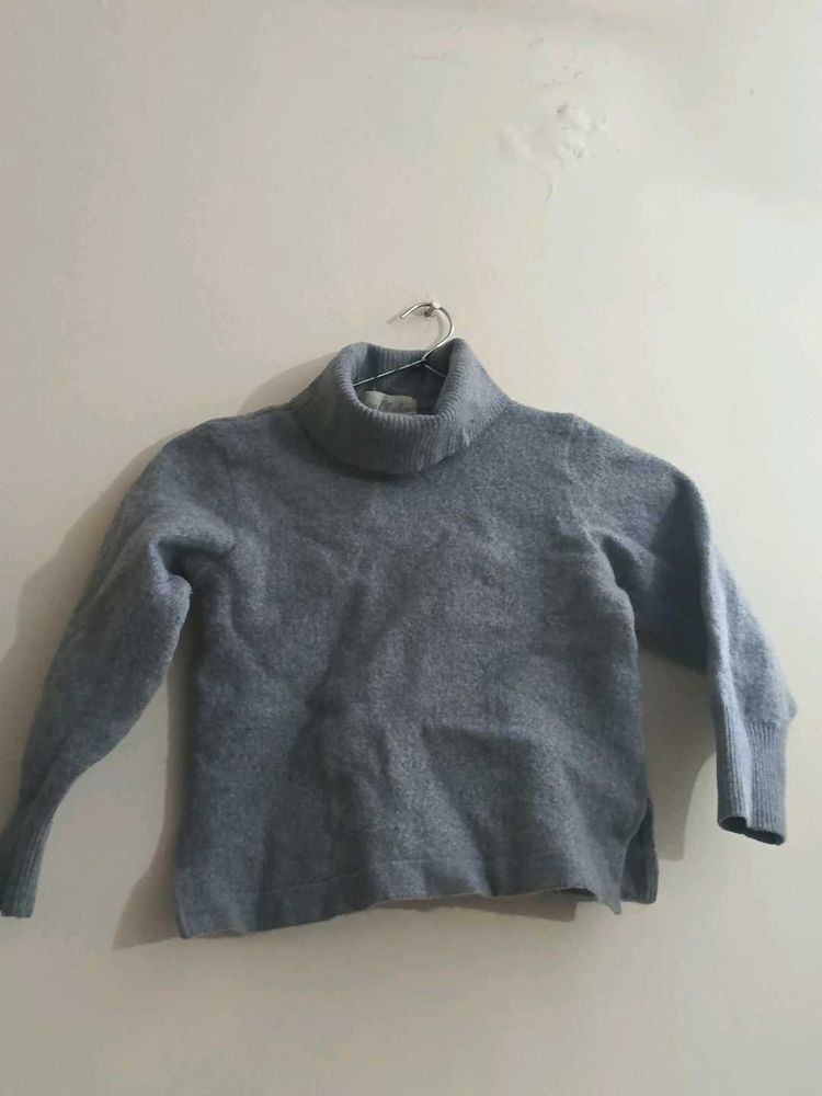 Gray Turtleneck Sweater