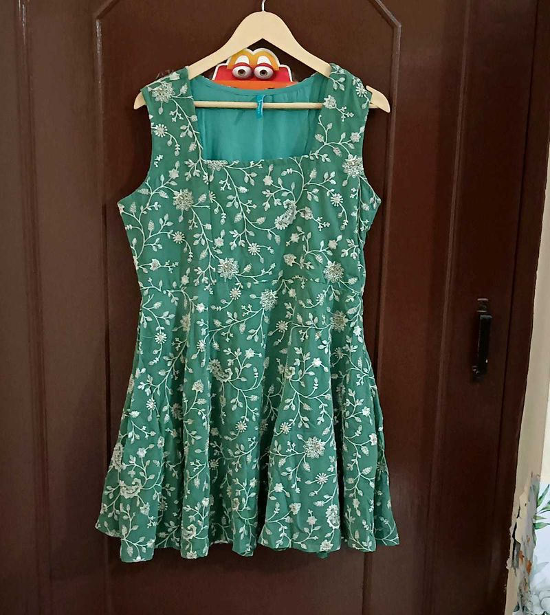 Designer Green Embroidered Suit