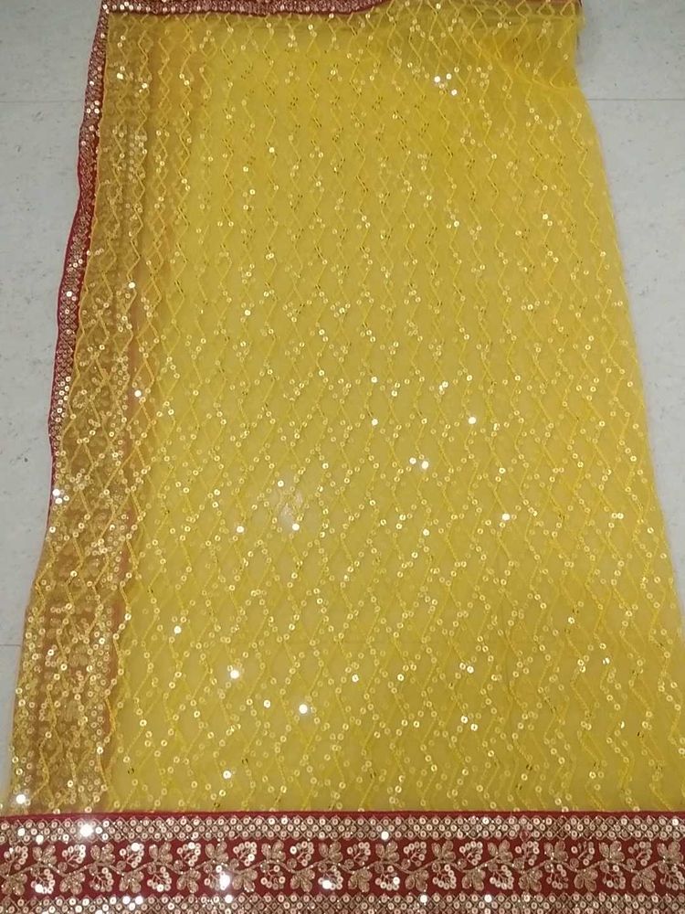 Yellow Net Dupatta