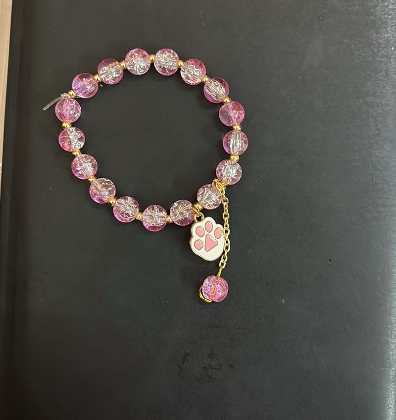 Pink Paw Charm Bracelet