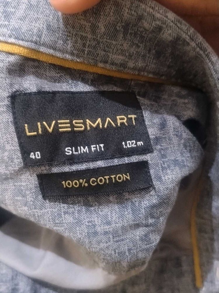 Blue Patterned Casual Shirt