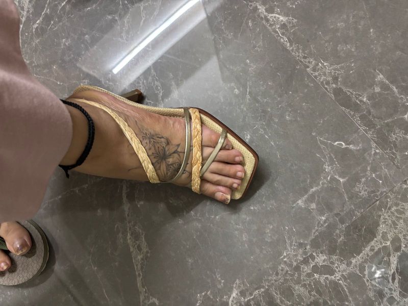 Strappy Straw Heels