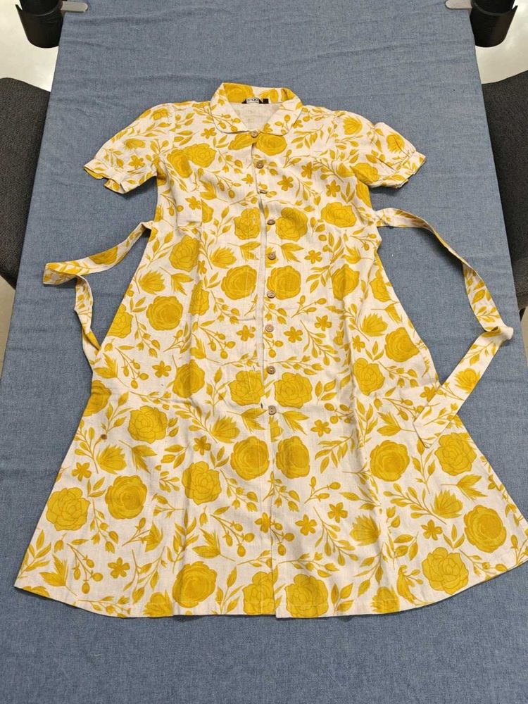 Beigh yellow Vintage Style Dress