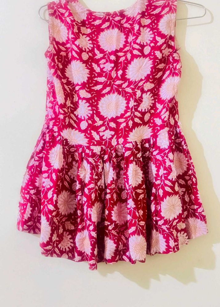 Girls Floral Print Dress