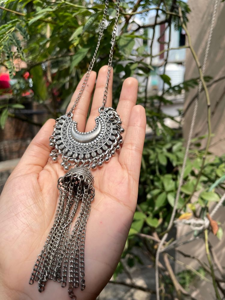 Silver Oxidised Necklace