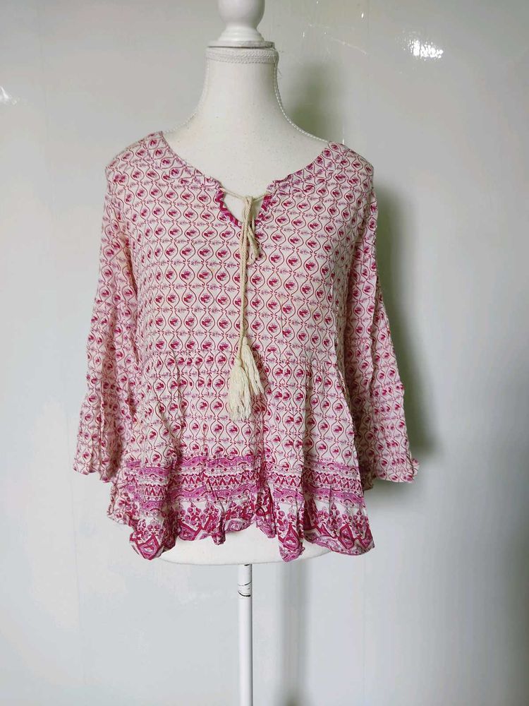 Pink Printed Tops
