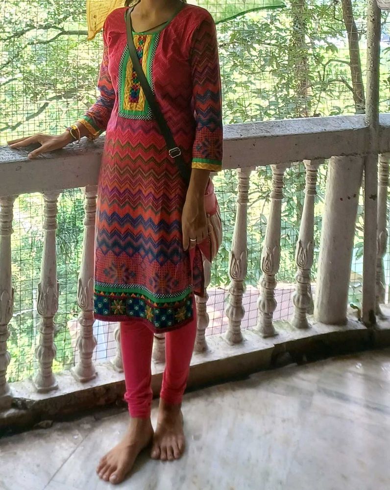 Pink Gujarati Style Kurti