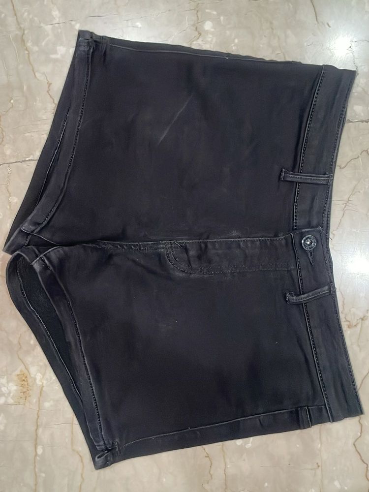 Black Denim Shorts