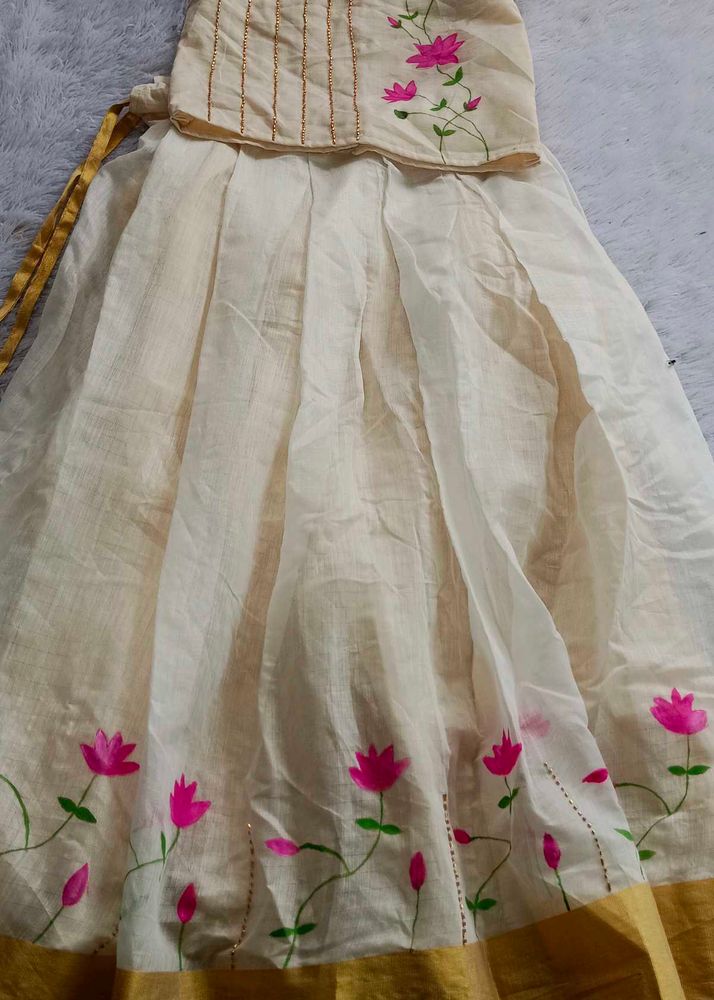 Hand-Painted Kerala Style Lehenga