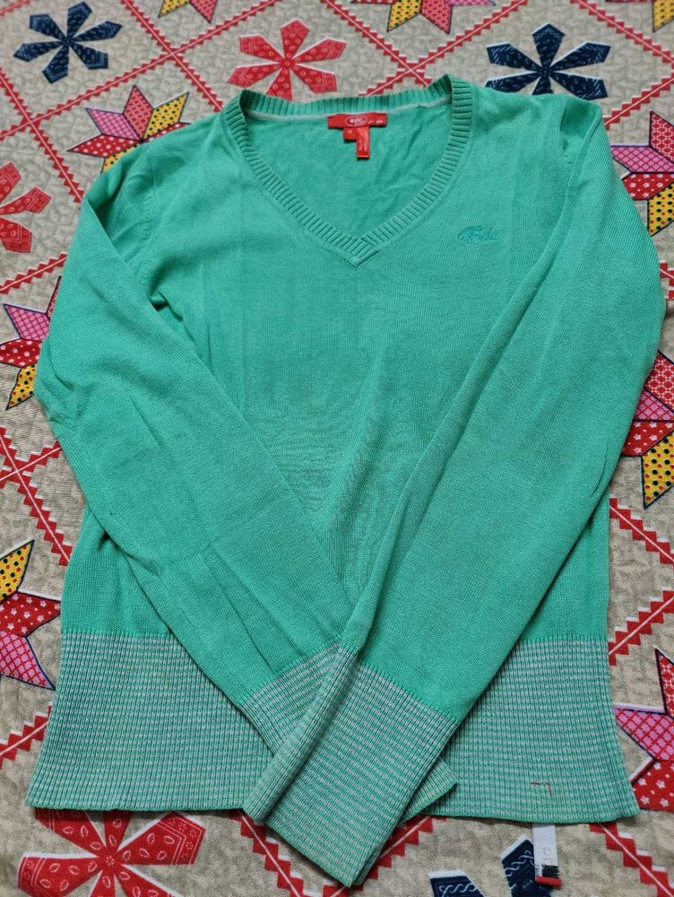 Esprit Green V-Neck Sweater
