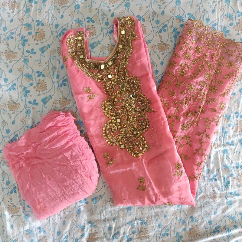Organza Fancy Pink Suit