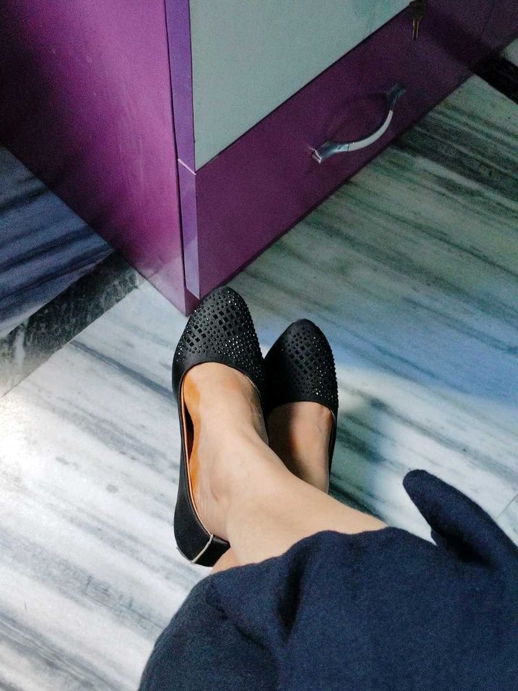 Black Studded Ballet Flats