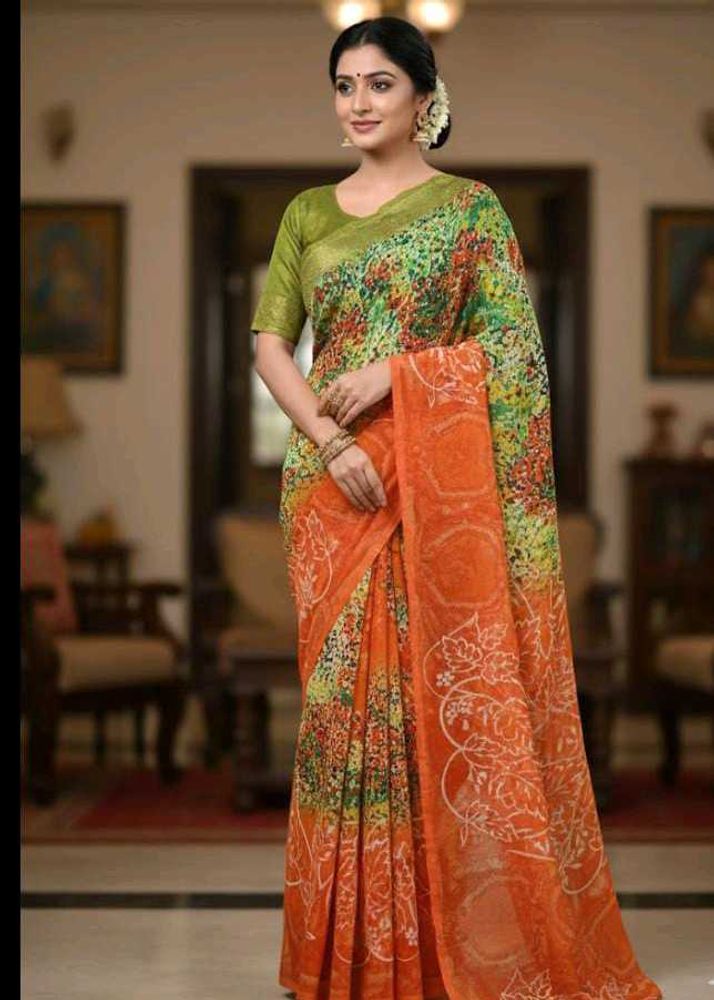 Colorful Printed Saree