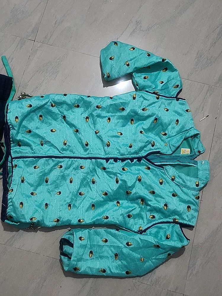 Teal Embroidered Blouse