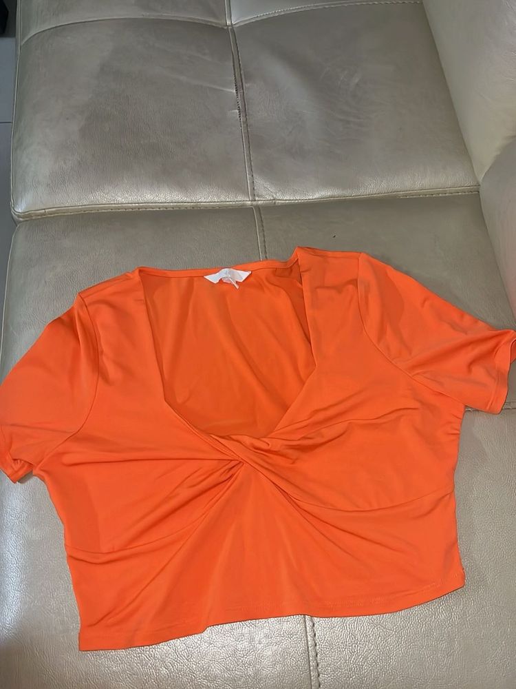 Cute orange crop top